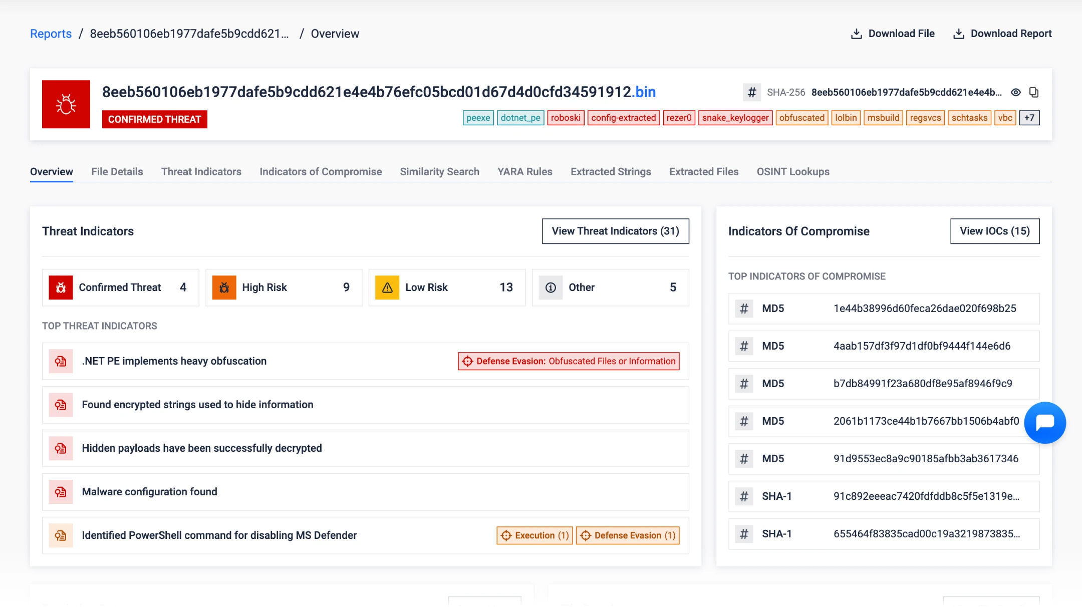 zero day detection features 1 main