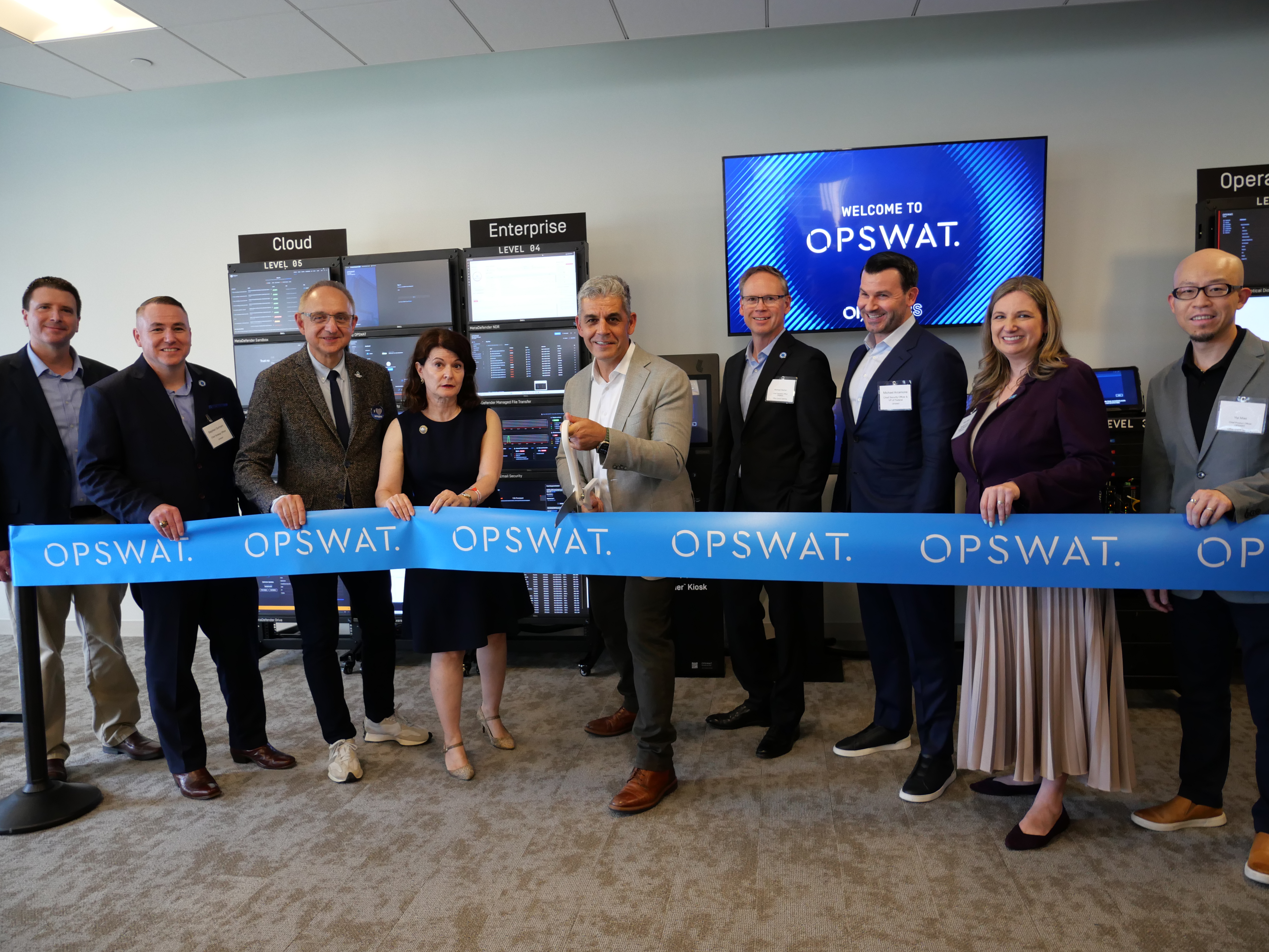 OPSWAT team celebrated its Arlington, VA office opening with a ribbon cutting