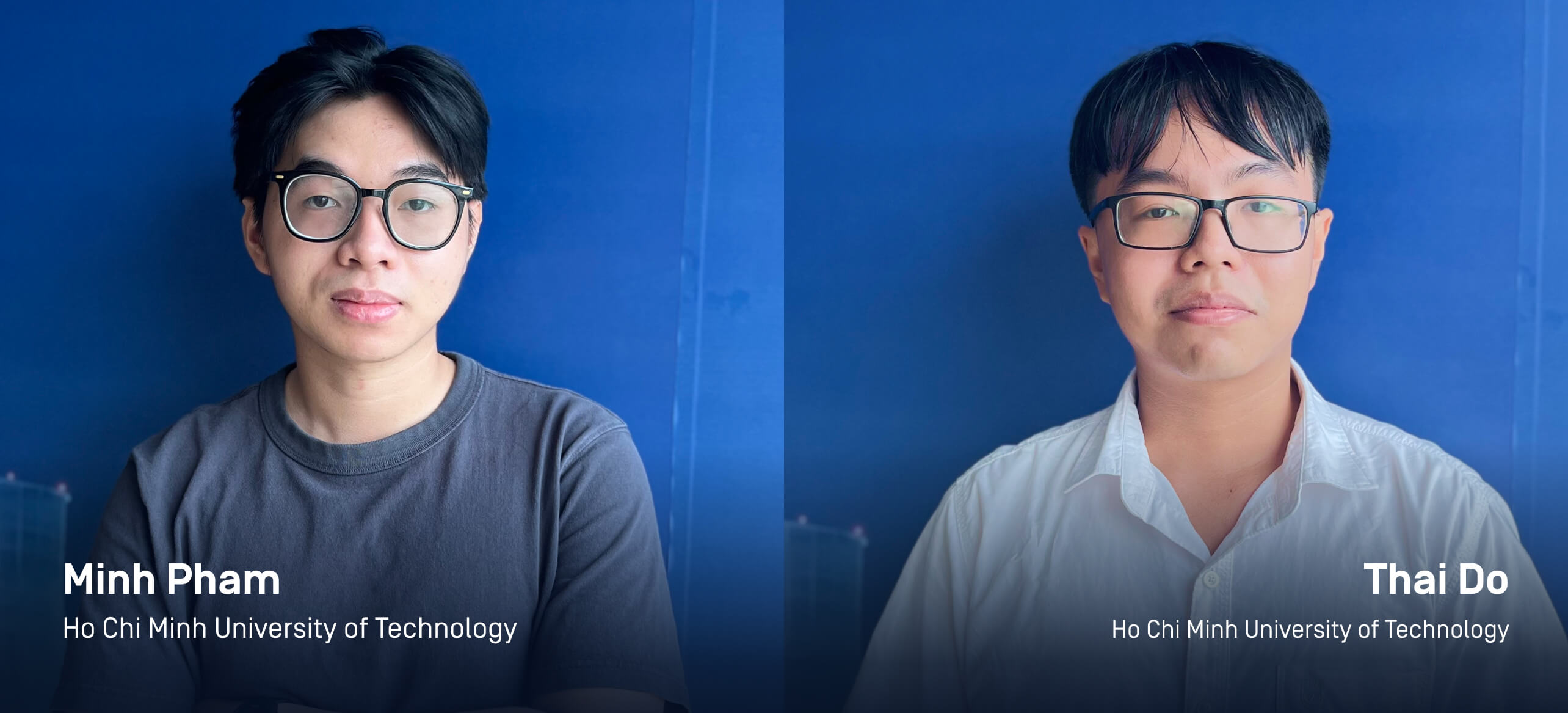 参加OPSWAT 研究金计划的胡志明理工大学学生 Minh Pham 和 Thai Do