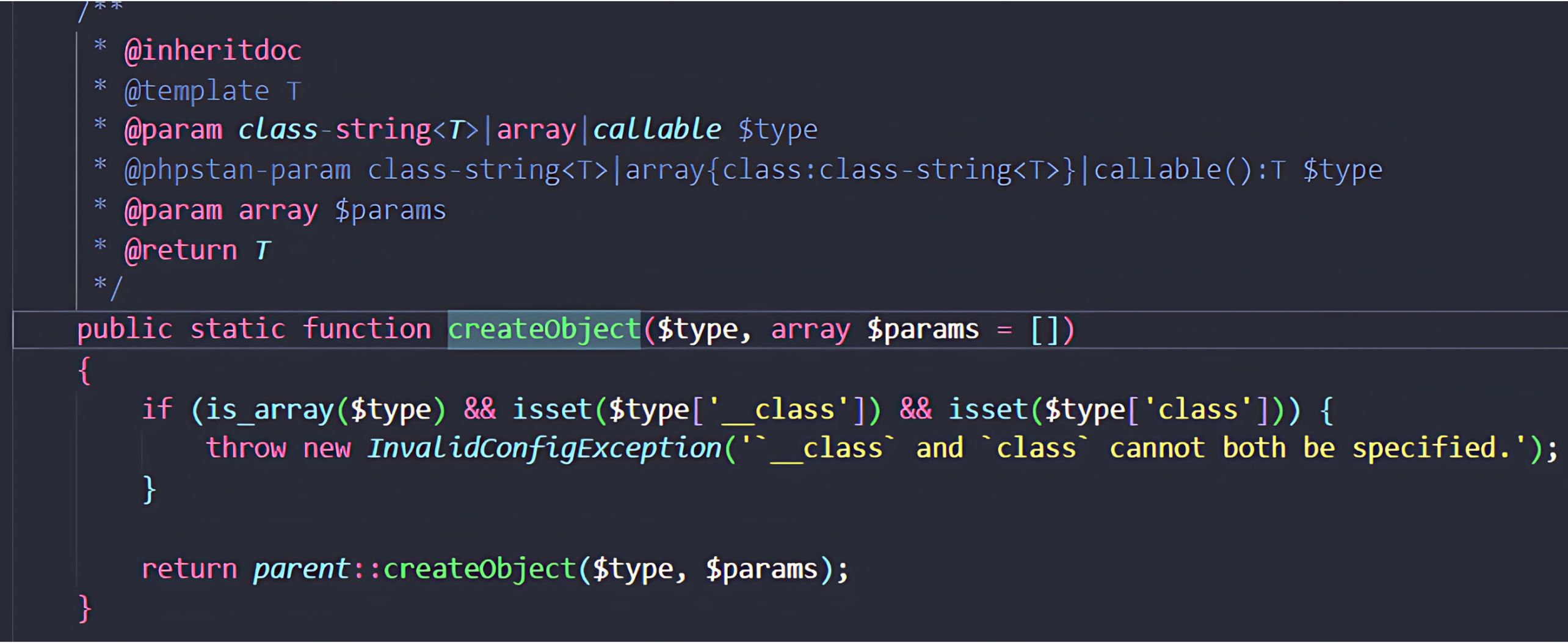 標示的 PHP 程式碼顯示與 CVE-2025-32432 Craft CMS 遠端程式碼執行漏洞相關的 createObject 函式