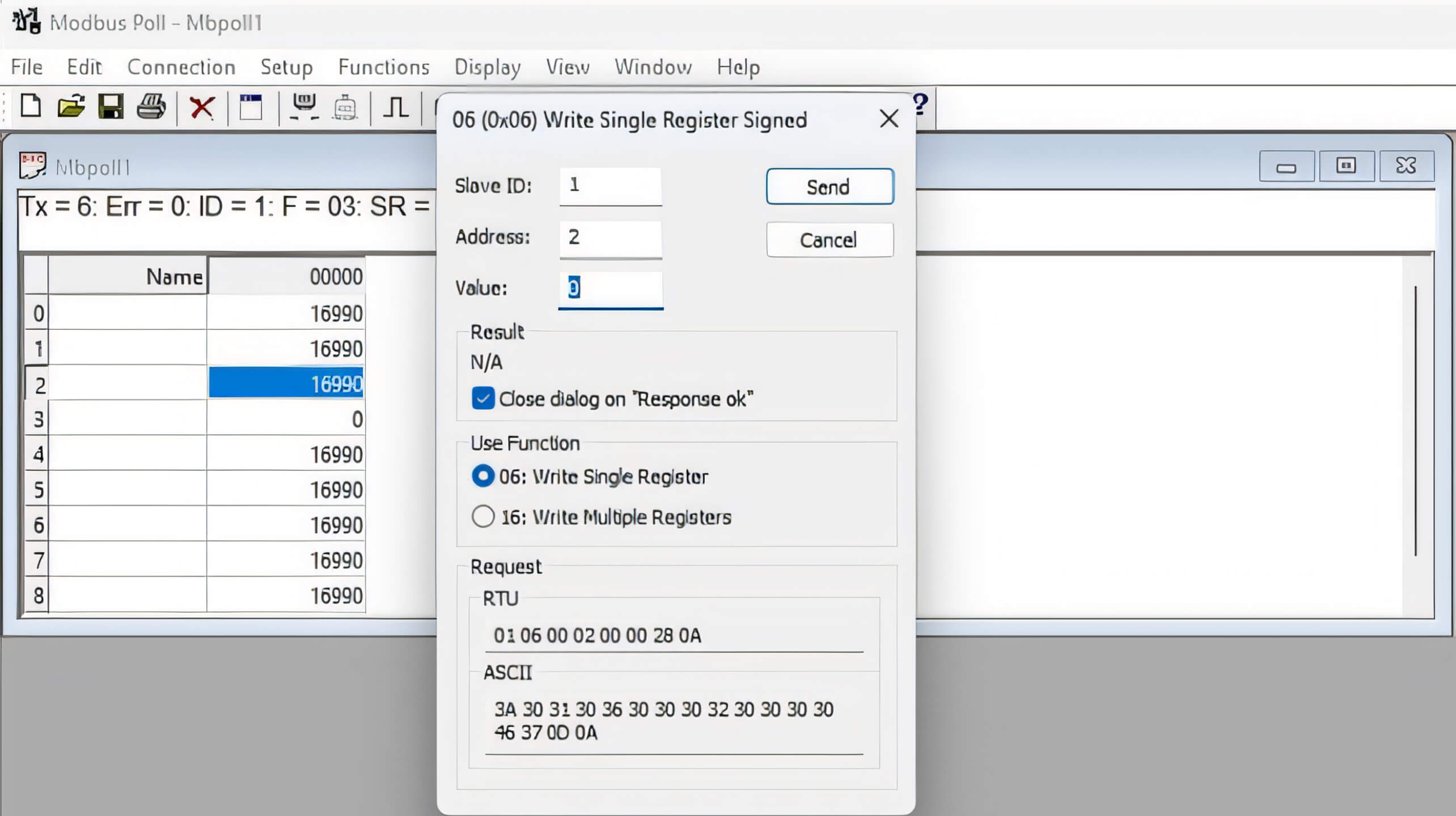 لقطة شاشة تُظهر واجهة أداة استطلاع مودبوس لكتابة السجلات المفردة