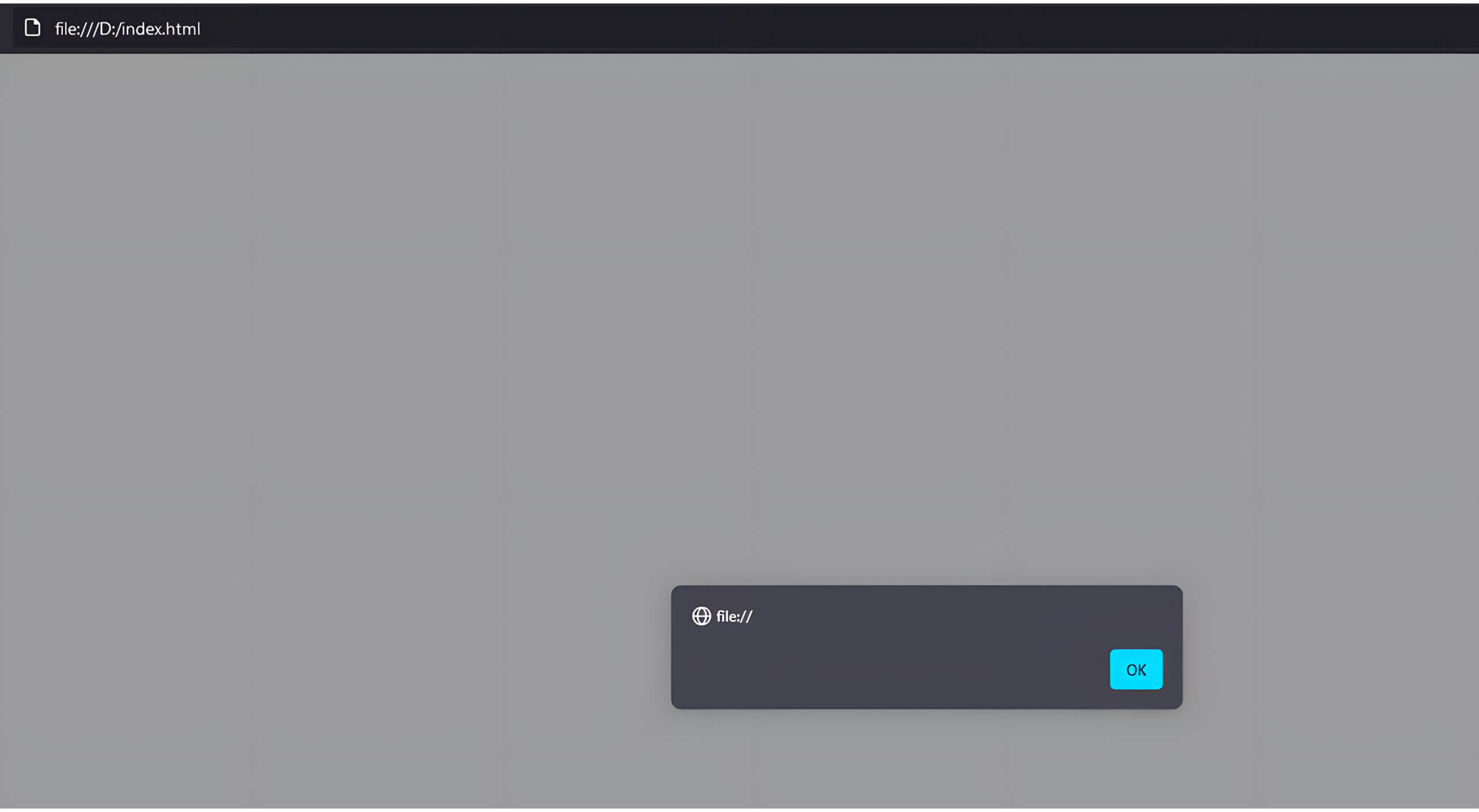 Browser output demonstrating polyglot image executable as JavaScript code