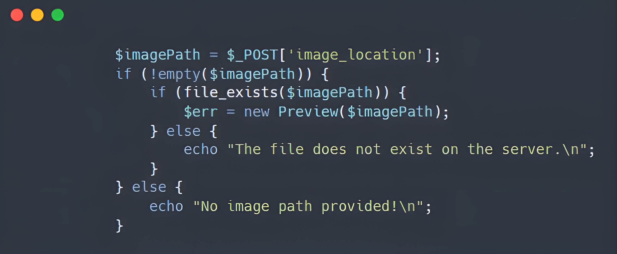 Example of web application code vulnerable to exploitation through improper handling of file paths