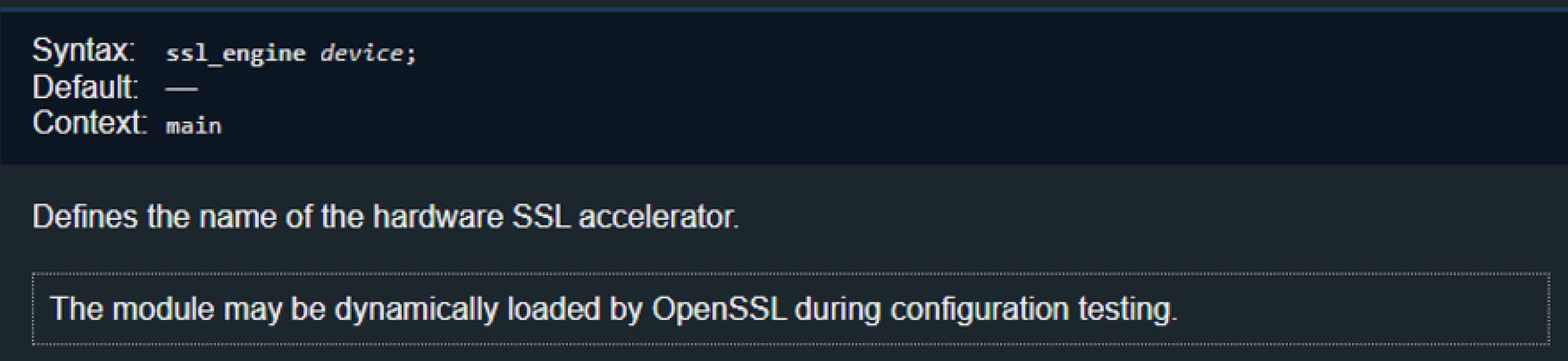 解釋 CVE-2025-1974 (IngressNightmare) 上下文的 ssl_engine 裝置語法的程式碼截圖