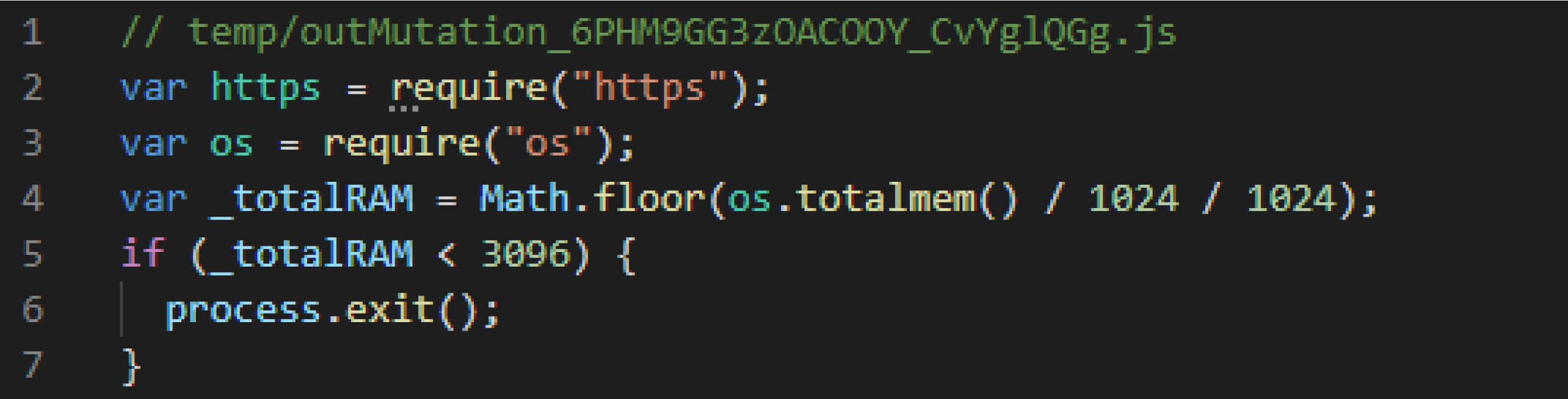 İşlemleri sonlandırmak için sistem RAM'ine dayalı koşullar içeren JavaScript kod parçacığı