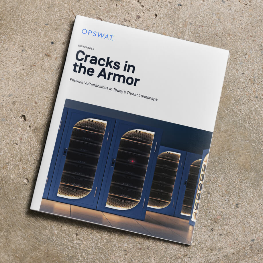 Graphic illustrating white paper on firewall vulnerabilities and security gateways