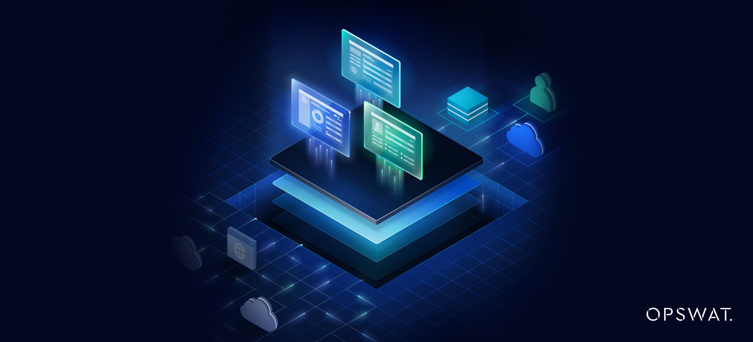 Graphic illustrating MetaDefender Core updates and threat intelligence enhancements