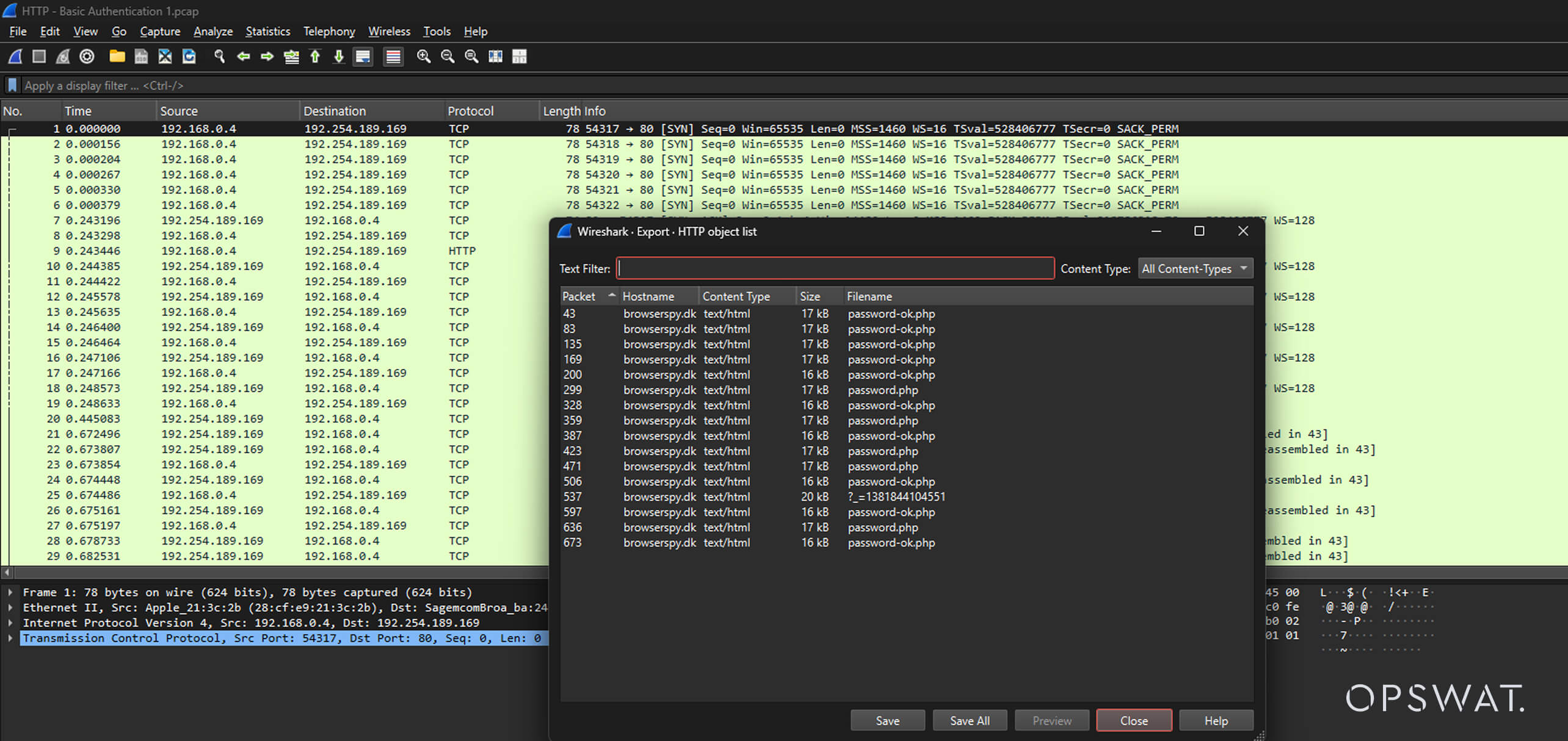 Capture d'écran illustrant l'extraction et l'inspection de fichiers PCAP pour une détection avancée des menaces