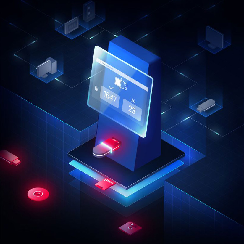 Kolluk kuvvetleri cihazlarını çıkarılabilir medya risklerine karşı korumak için MetaDefender Endpoint tarama sürecini gösteren grafik