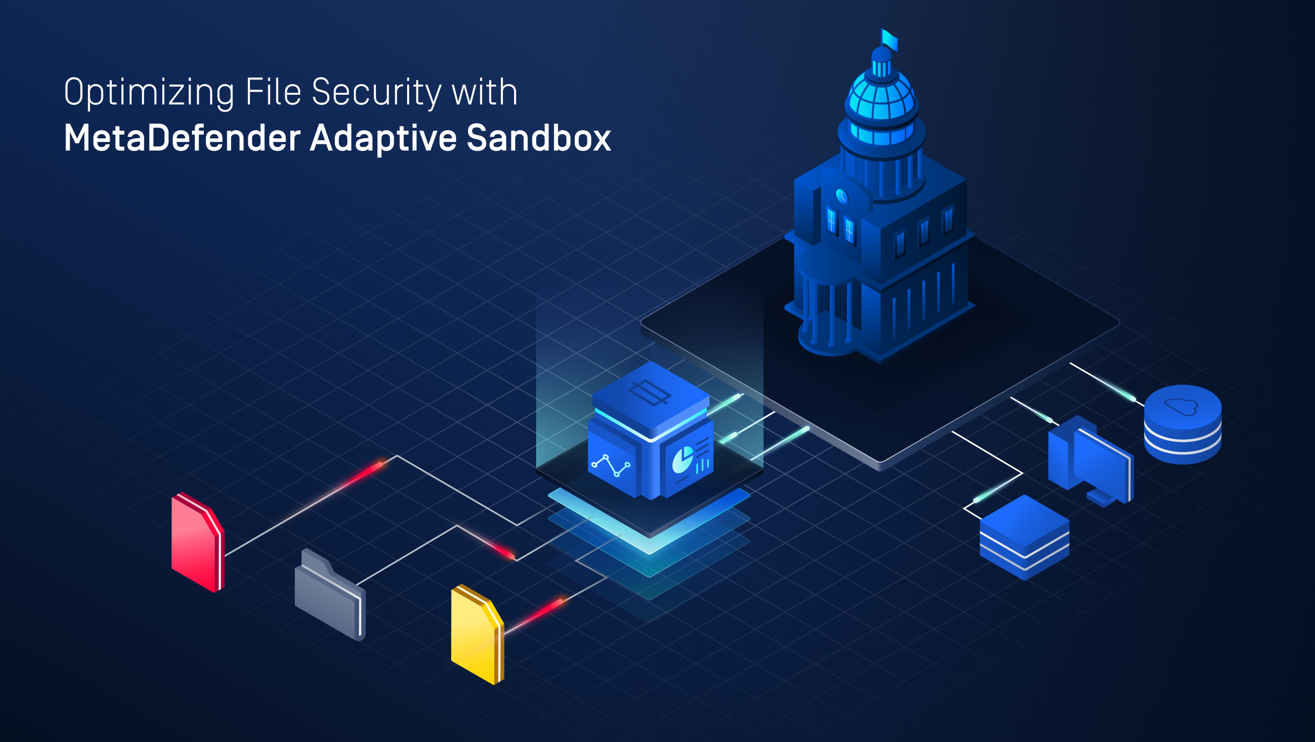 Illustration der MetaDefender Adaptive Sandbox zur Optimierung der Dateisicherheit für einen sicheren Datenaustauschprozess