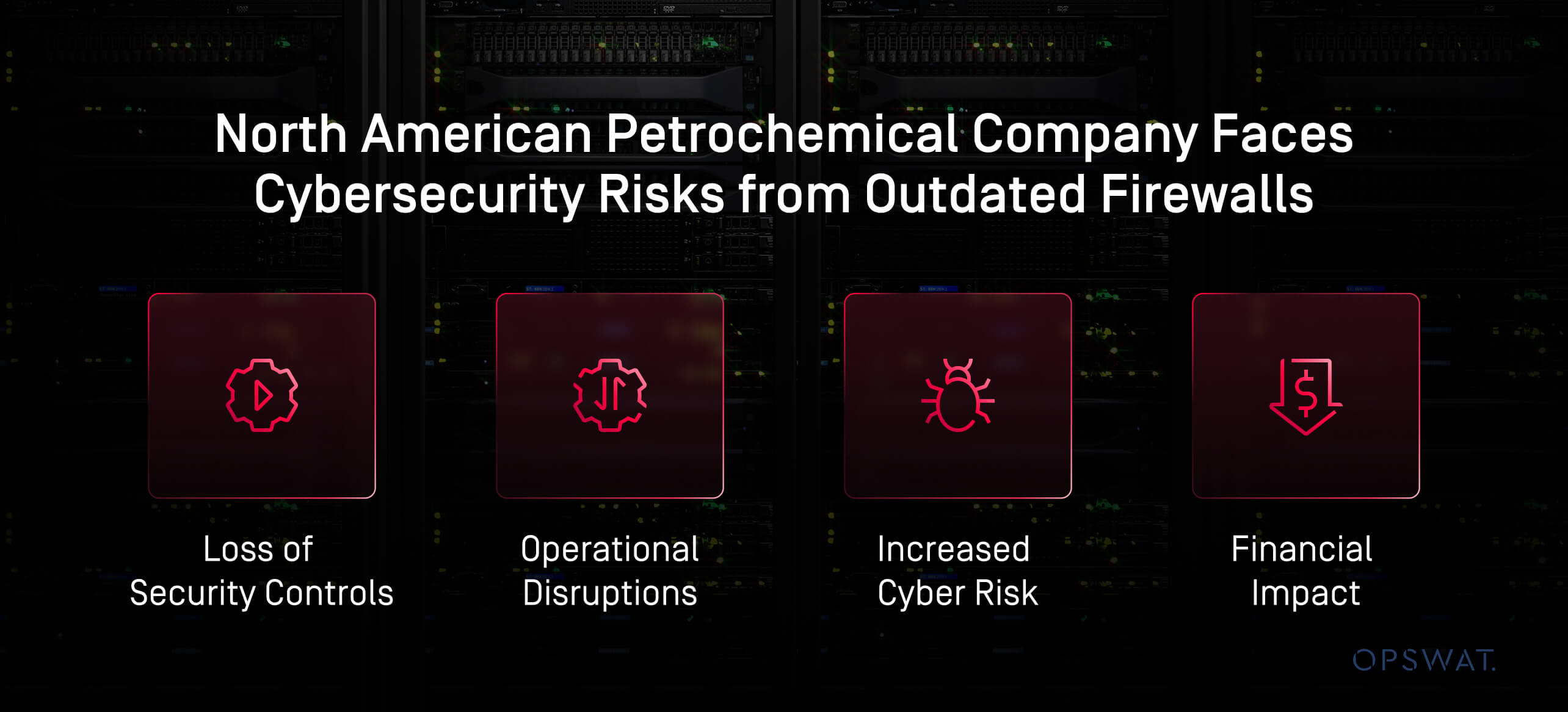 Diagram illustrating risks to securing data flow when firewalls reach end-of-life in refinery OT networks
