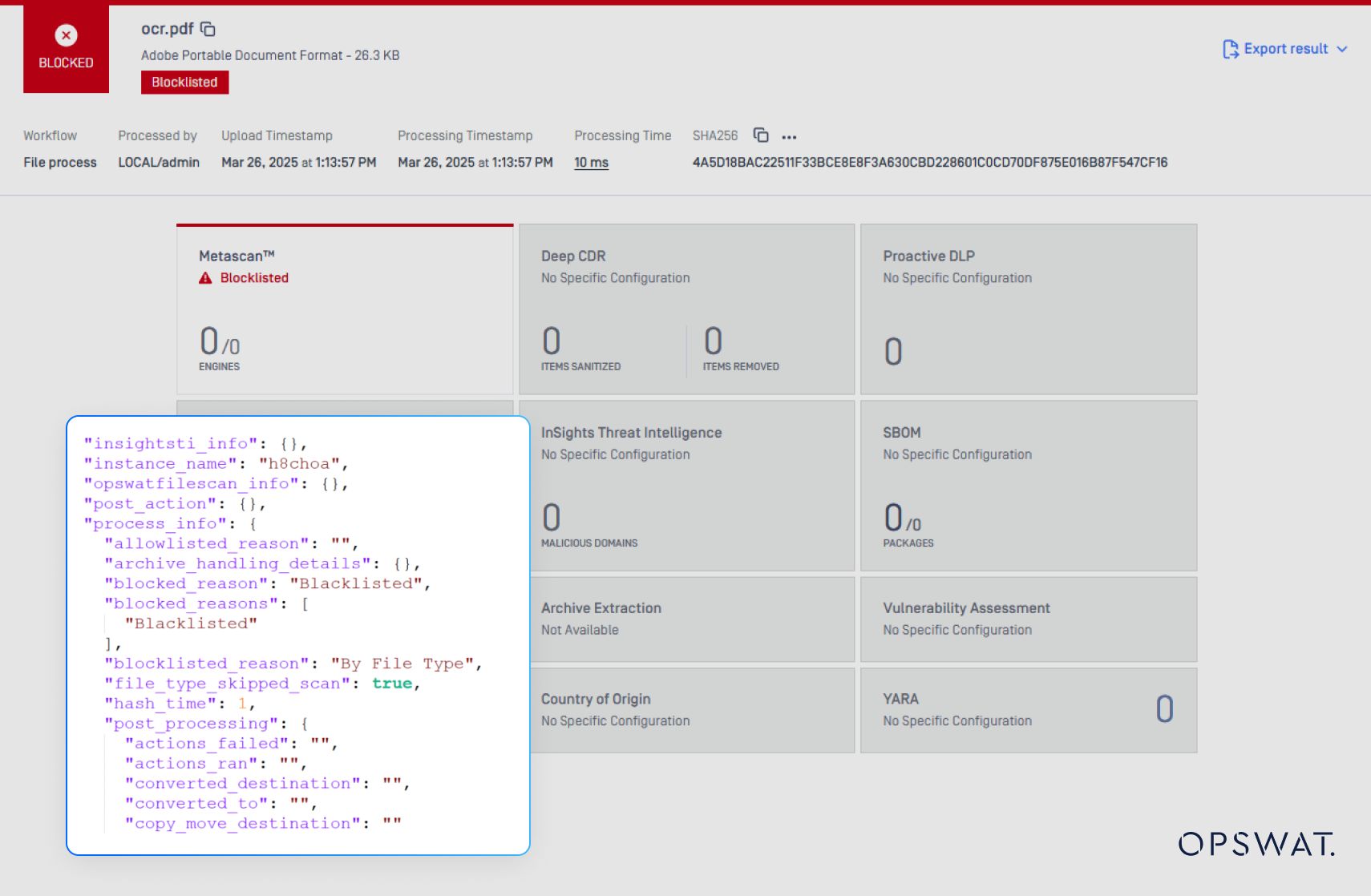 La mise en évidence des captures d'écran bloque et autorise la visibilité des motifs dans MetaDefender Core, améliorant ainsi la réponse aux menaces.