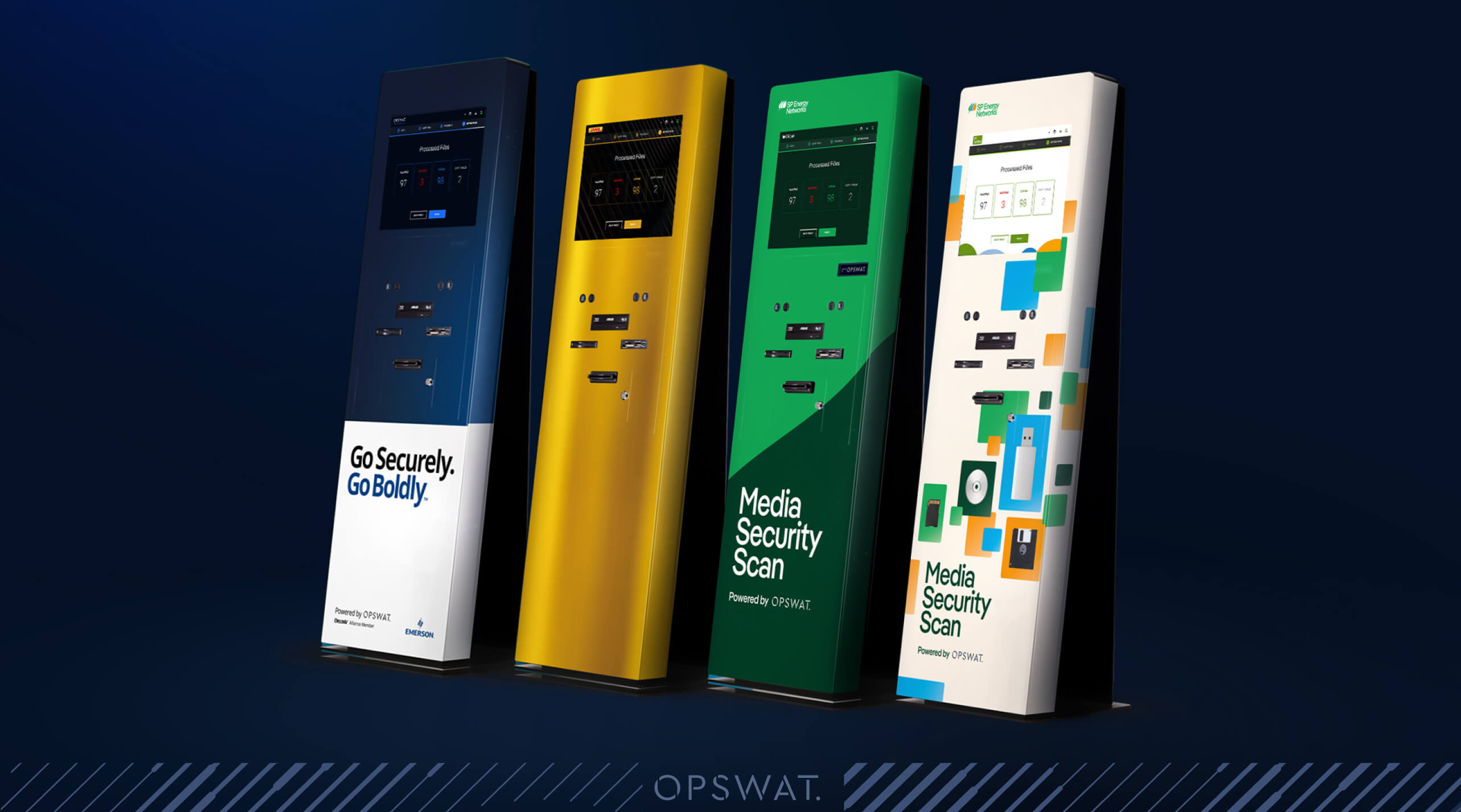 Individuelles MetaDefender Kiosk UI mit Markenfarben und Logo