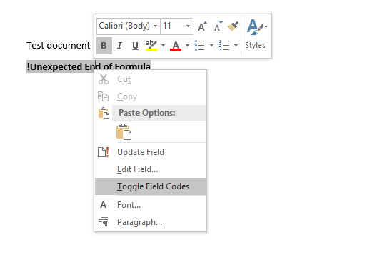 DDE Exploit Example Toggle Field Code
