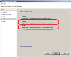 Private network connection