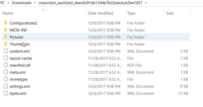 Extract Sanitized ODT File - no ObjectReplacement