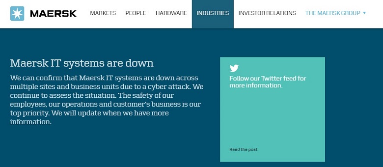 Maersk Ransomware Statement