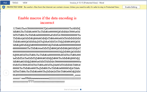 Microsoft Word Social Engineering - Enable Macros if Data Encoding Is Incorrect