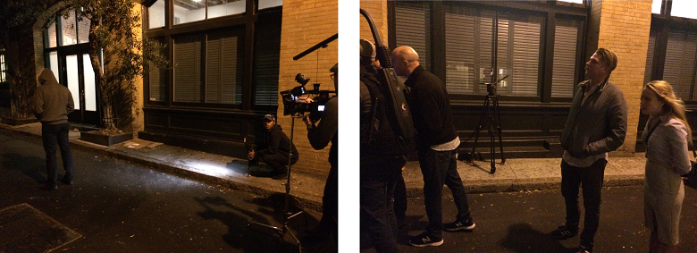 OPSWAT Corporate Video Night Shoot, Hooded Figure, Filming