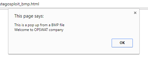 screenshot from a script concealed within a BMP file