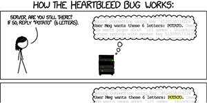 XKCD: How the Heartbleed bug works