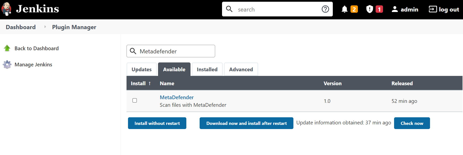 MetaDefender Jenkins Plugin OPSWAT