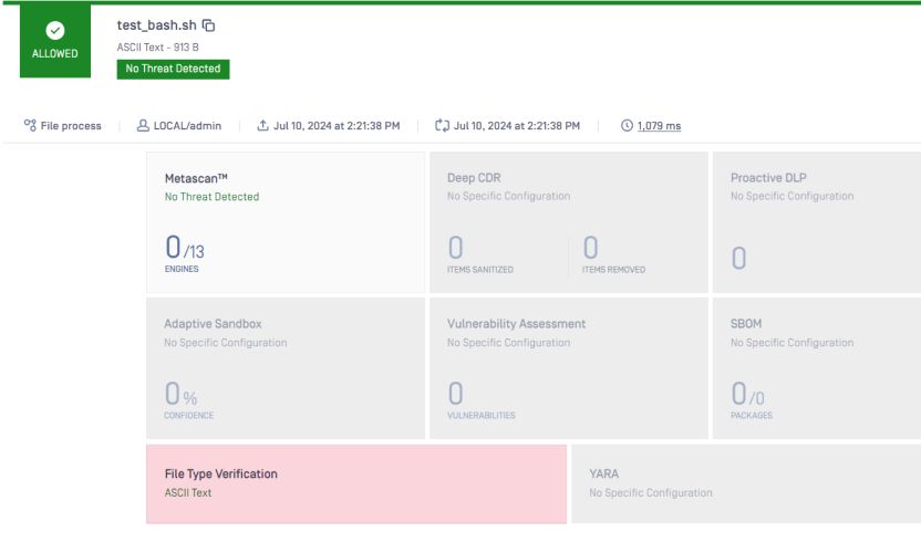 File analysis results using AI, showing security assessments