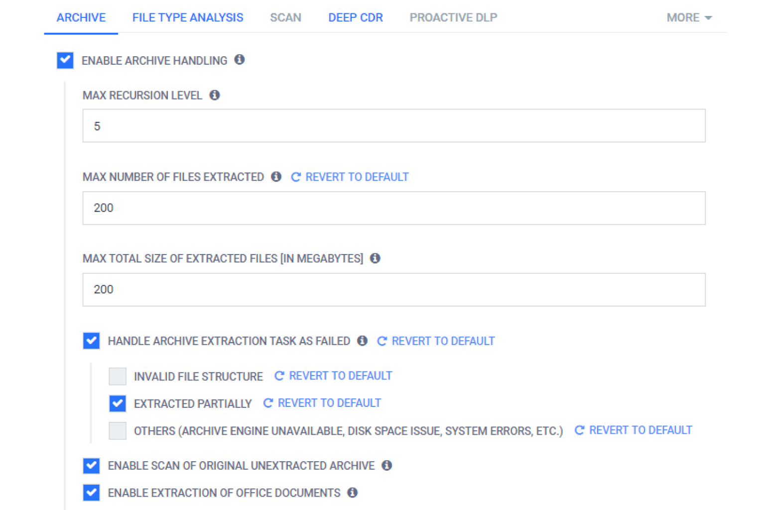 bildschirmfoto metadefender archiv-extraktor archivverwaltung dashboard