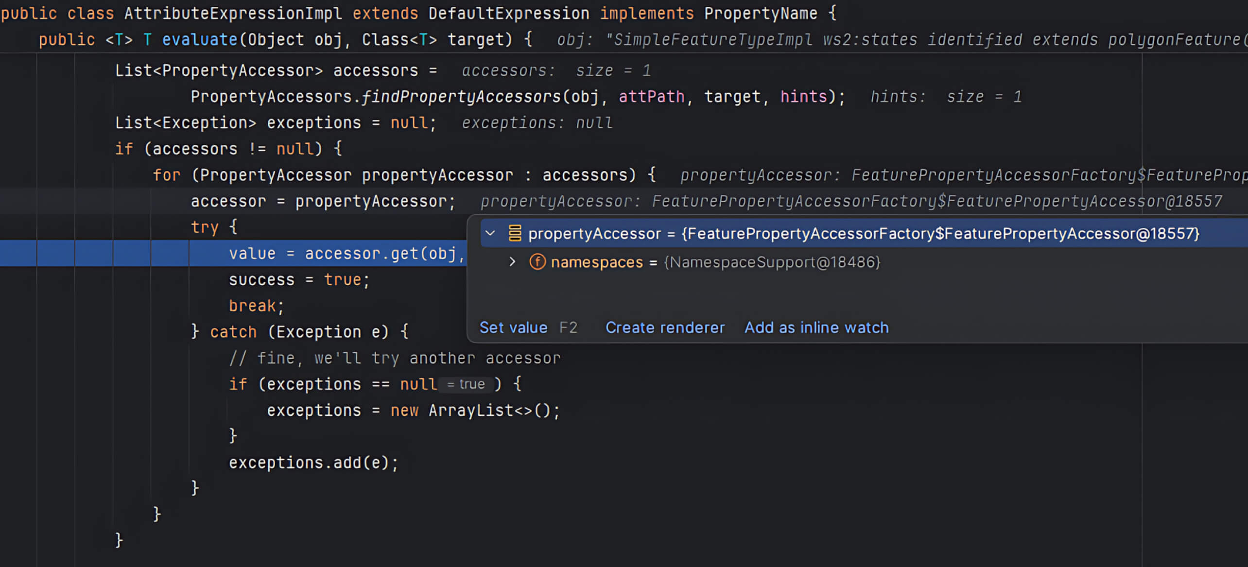 FeaturePropertyAccessor interpreting valueReference as XPath expression