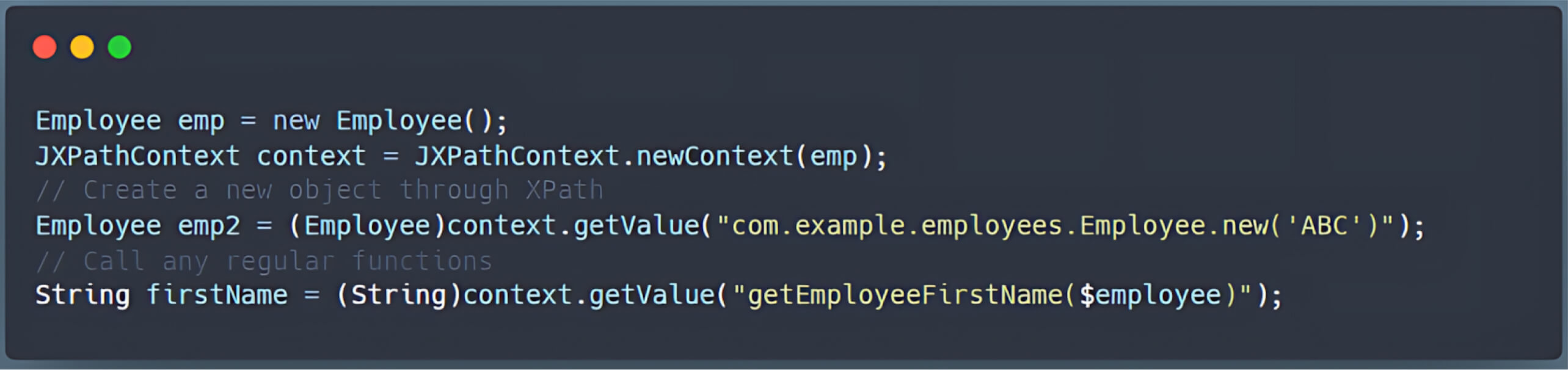 JXPath querying properties of a Java Employee object