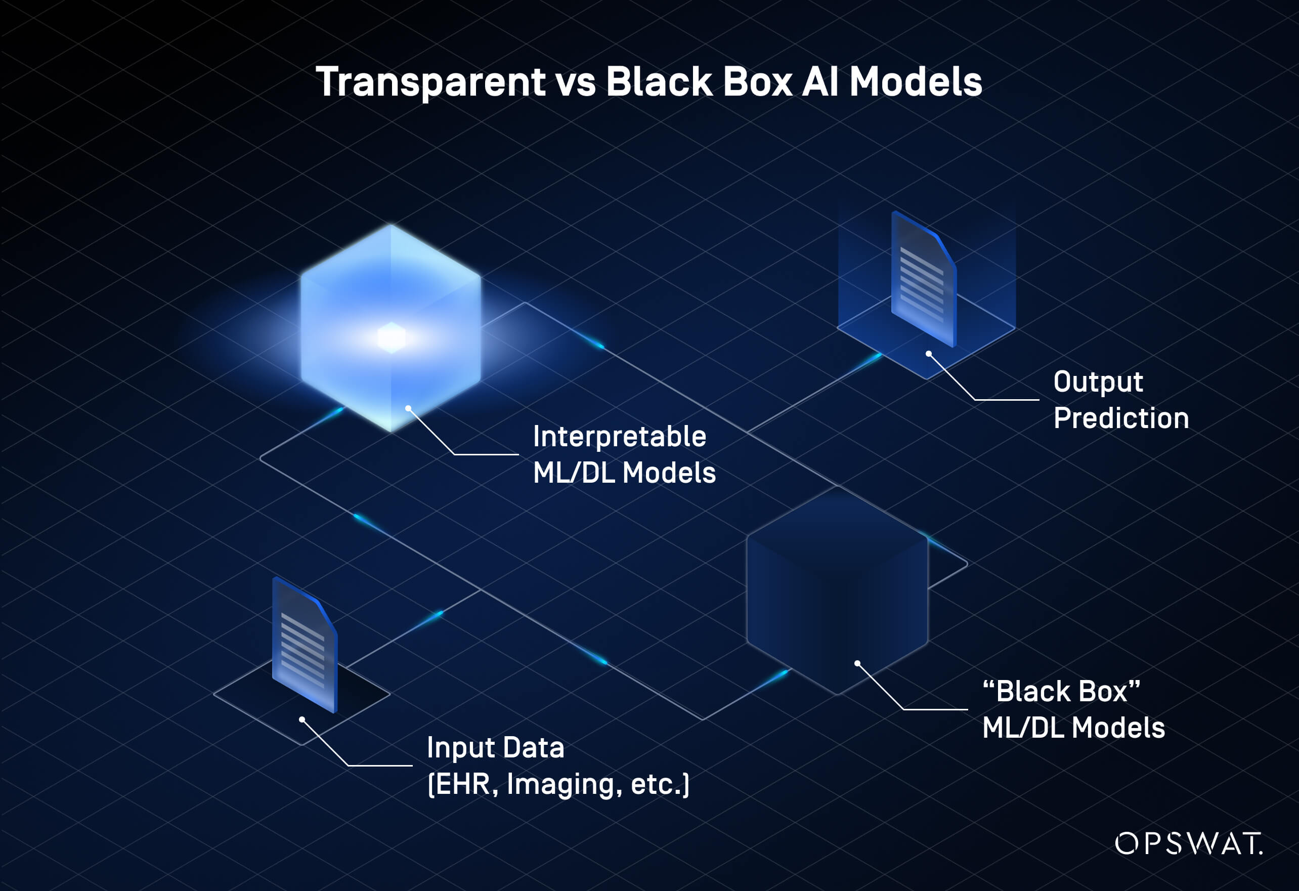 Graphic showing Transparent vs Black Box AI Models