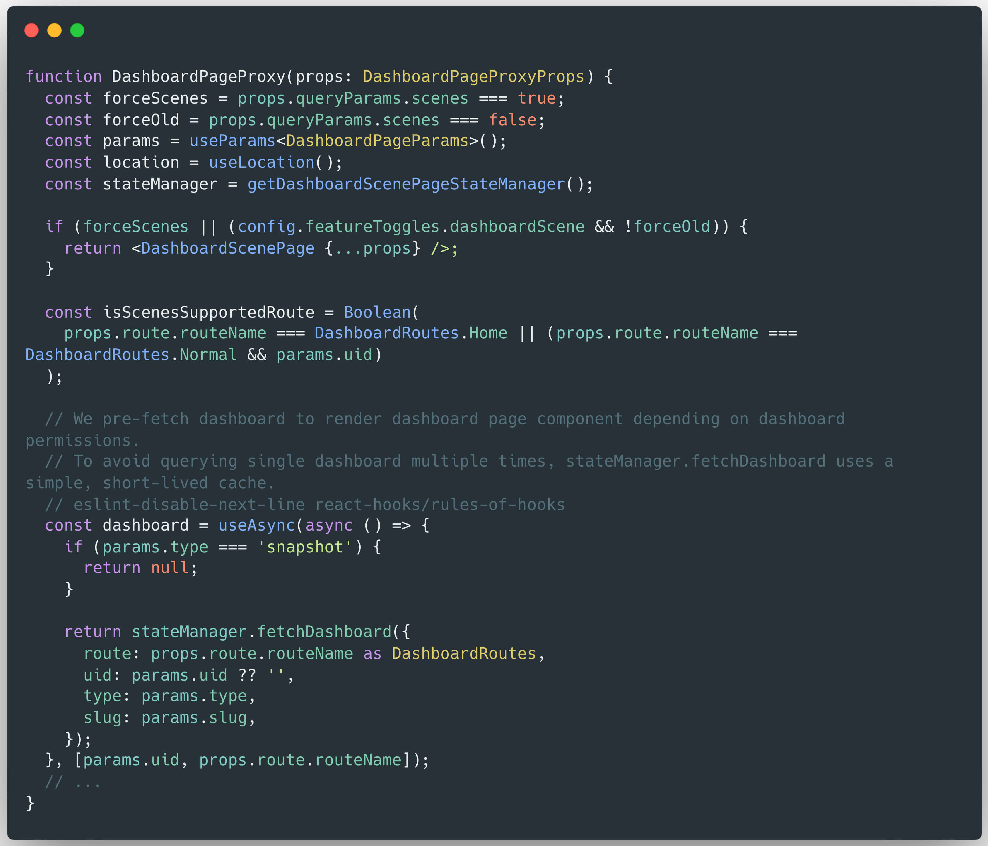 Code screenshot showing dashboard scripting logic related to Grafana CVE-2025-6023 vulnerability analysis