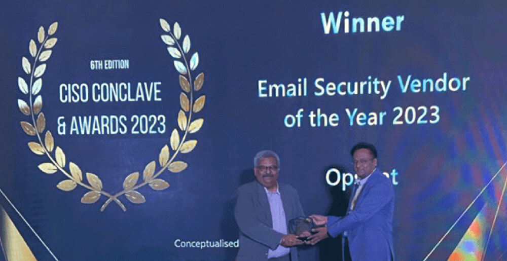 opswat accepting email security vendor of the year award