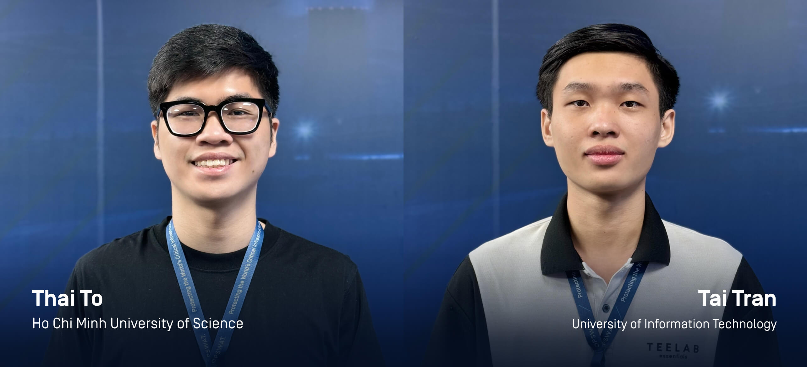 صور تاي تو من جامعة هو تشي منه للعلوم وتاي تران من جامعة تكنولوجيا المعلومات ممثلة في حدث مهني