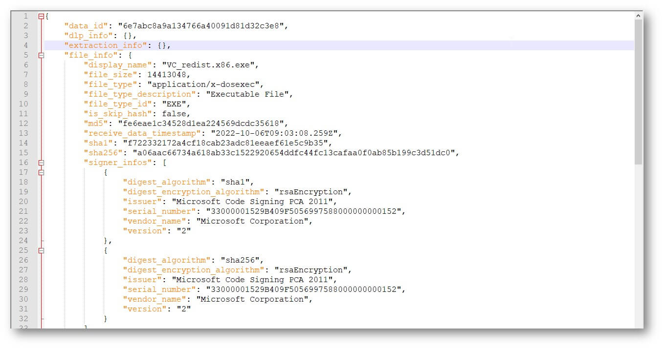 File Digital Signature Analysis Details Image