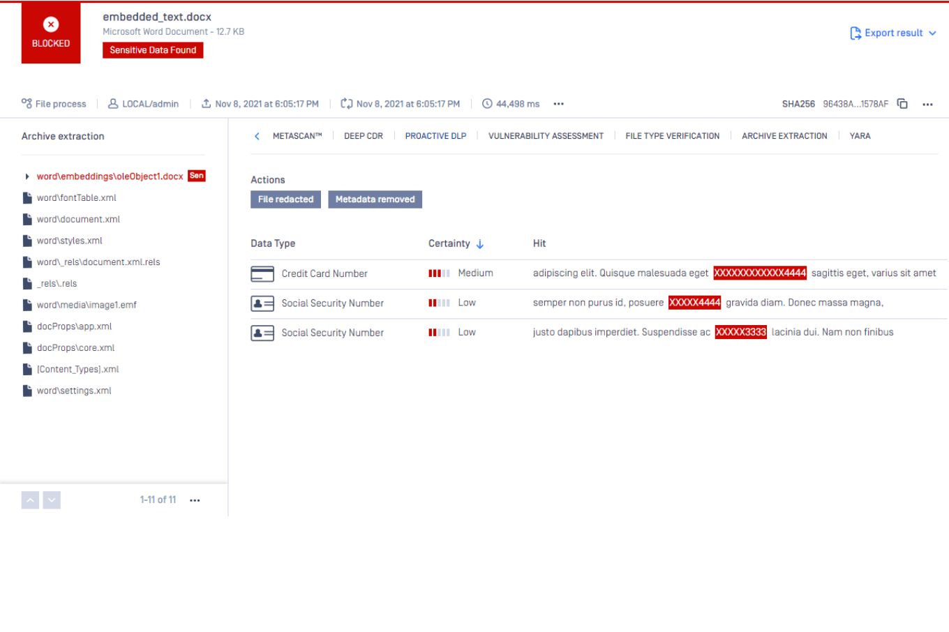 screenshot proactive data loss prevention technology dashboard