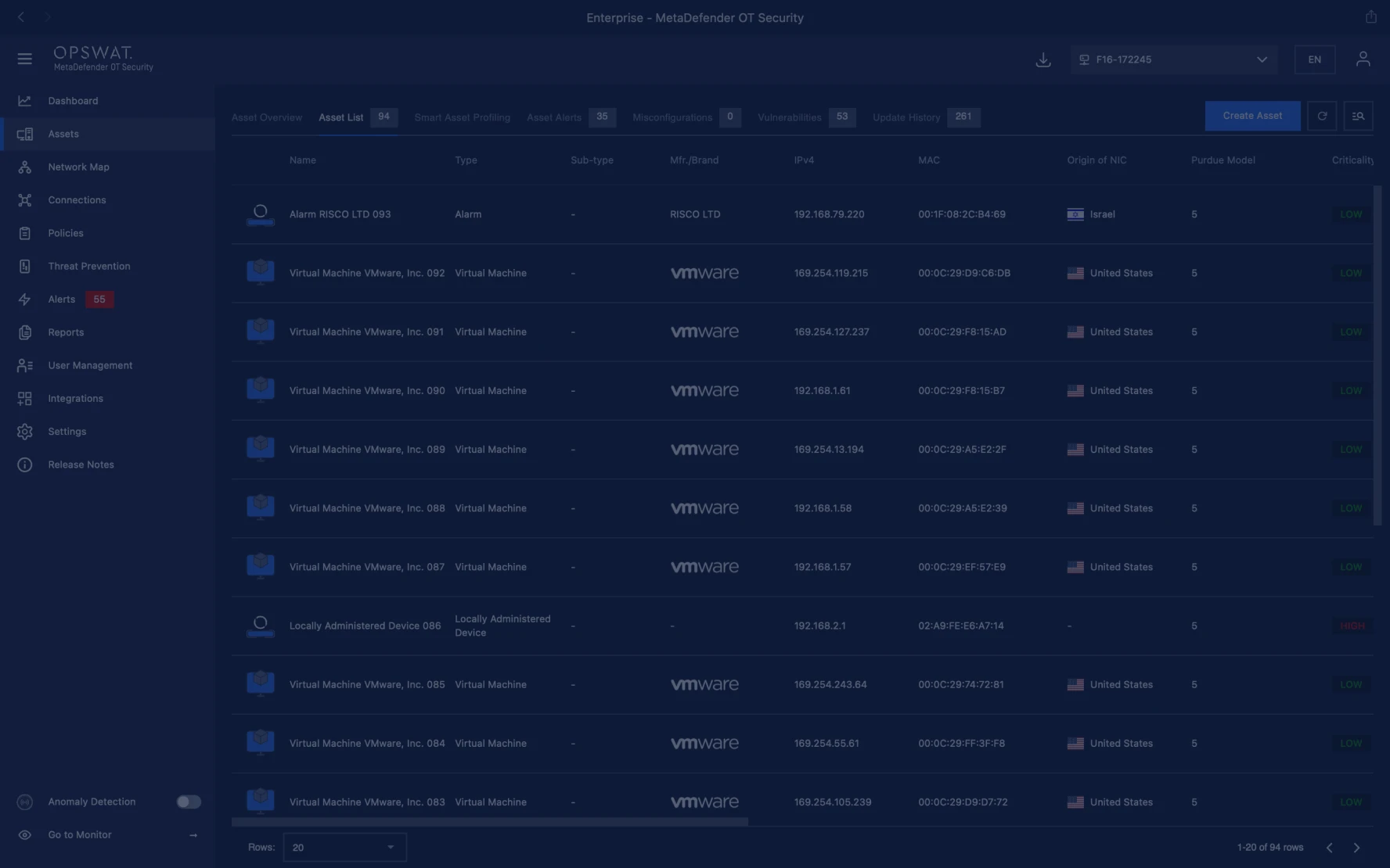 أمن التكنولوجيا التشغيلية MetaDefender OT Security