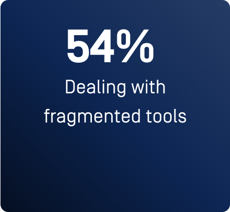 54 % s'occupent d'outils fragmentés