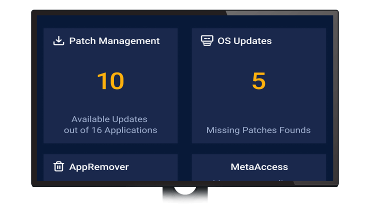 screenshot showing example patch management and os updates insights