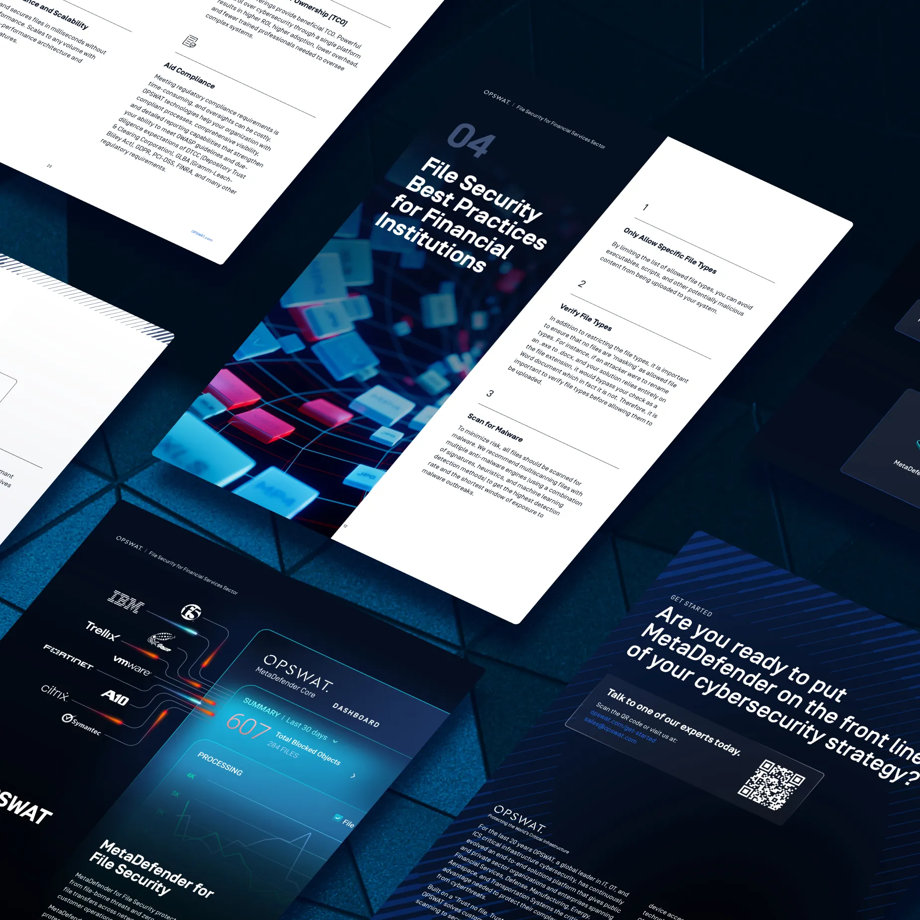 白皮书的示例页面,包括标题为“金融机构文件安全最佳实践”的部分